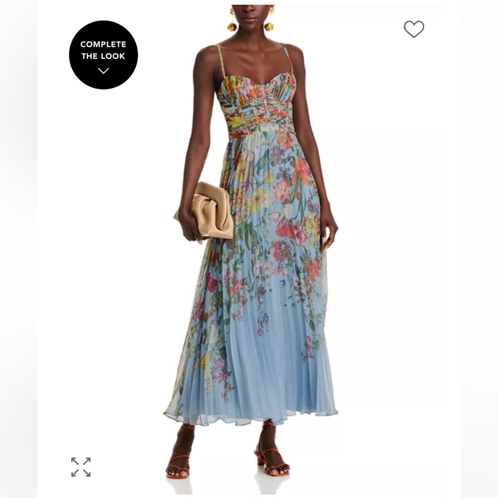 Aqua Floral Maxi Dress - Blue and Multicolor